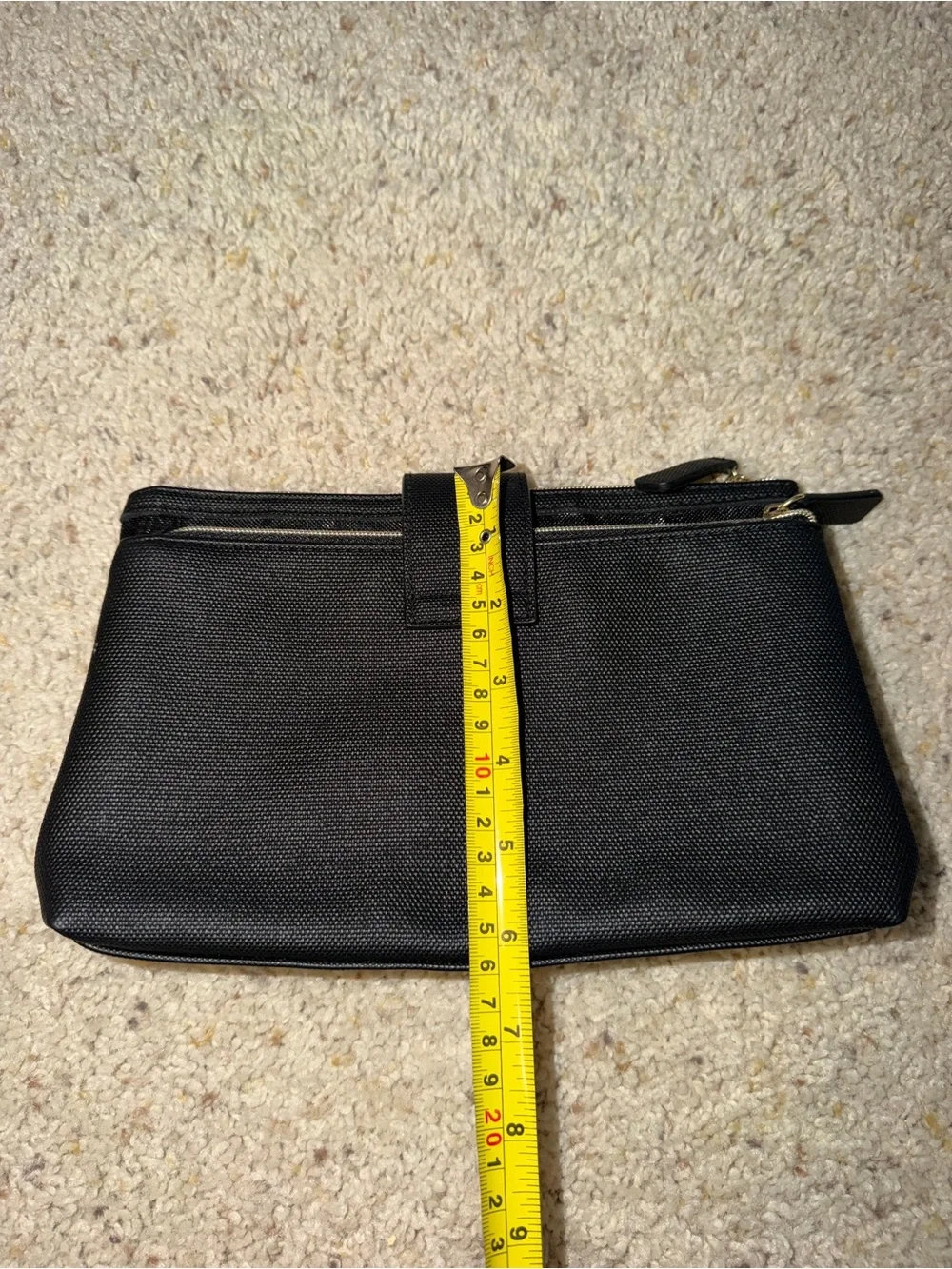 Classic Lancôme Black Women's Makeup Bag with Snap Detail